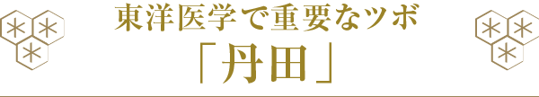 東洋医学で重要なツボ「丹田」