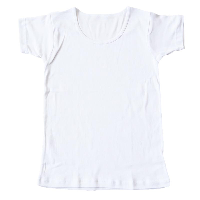 scl402 男児半袖丸首シャツ（襟開き広め） ホワイト