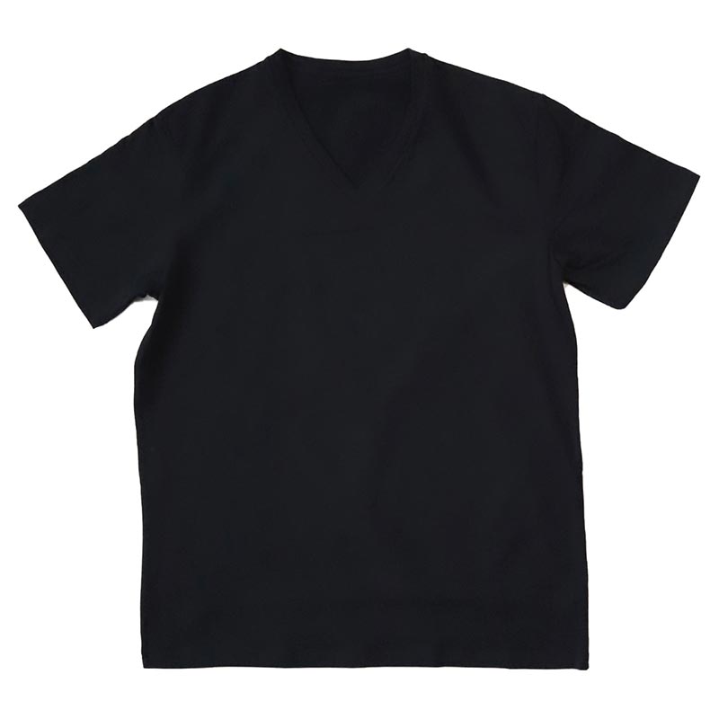 stk217 VネックTシャツ  ブラック